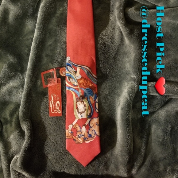 💙BOGO💙   Buddah DUNHUANG 100% Silk Tie - Picture 1 of 10